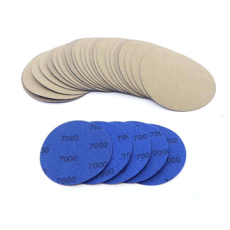CTPICXM 30 قطعة ورق صنفرة 3 بوصة أقراص صنفرة بخطاف وحلقة 7000 حبيبات ورق صنفرة رطب وجاف لآلة الصنفرة العشوائية لصنفرة وتلميع المعادن في السيارات - Image 1